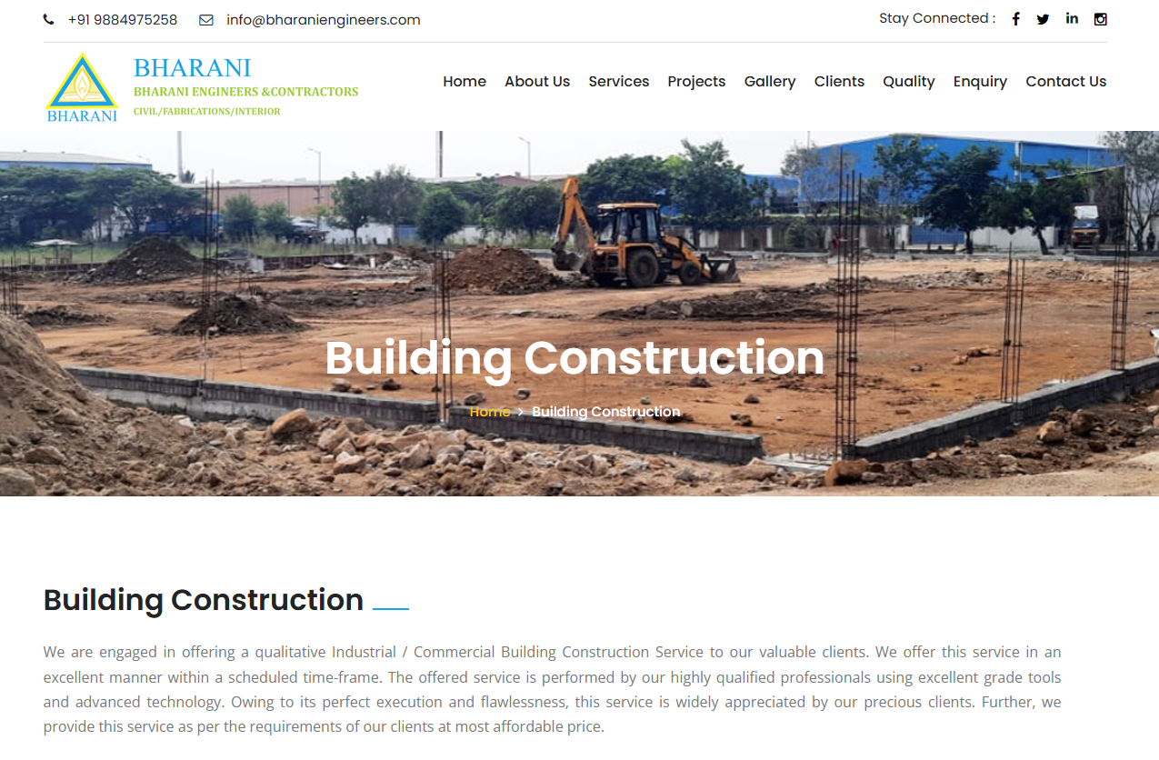 Civil Engineering, Infrastructure & Construction Services Website Development — screenshot 1
