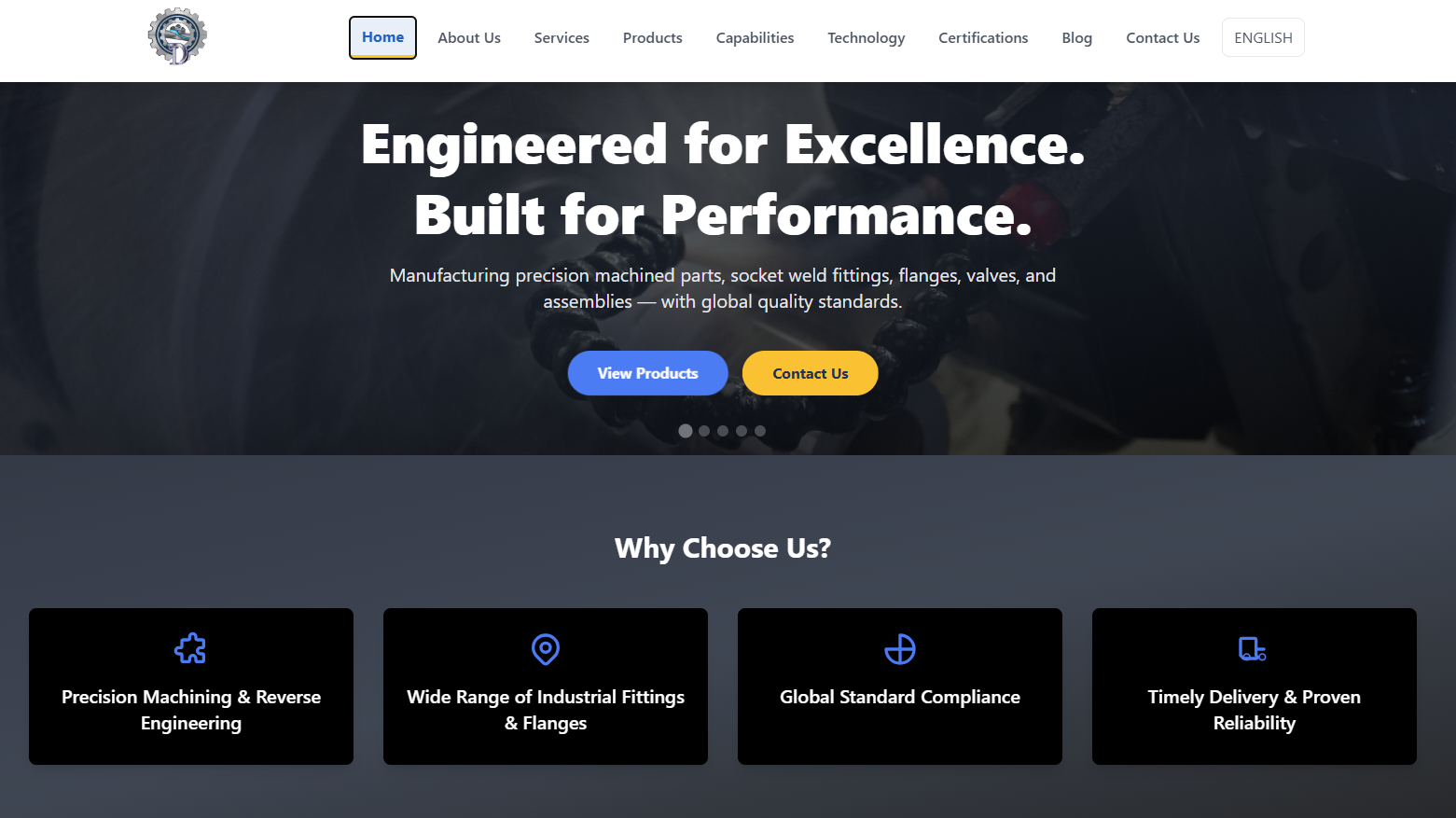 Danesh Industries – Industrial Machinery Website & Brand Showcase — screenshot 2