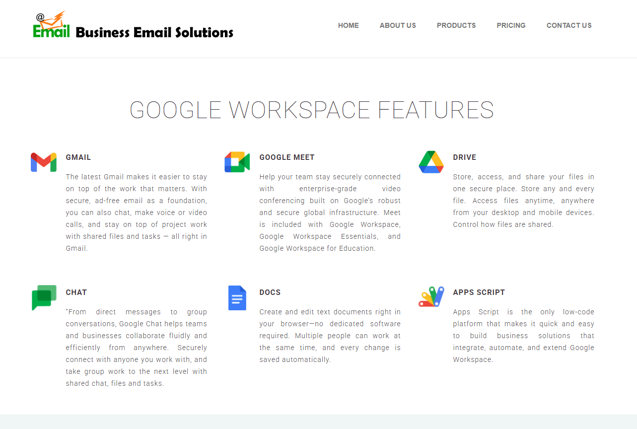 Business Mail Solutions – Corporate Email Services Website Development — screenshot 3