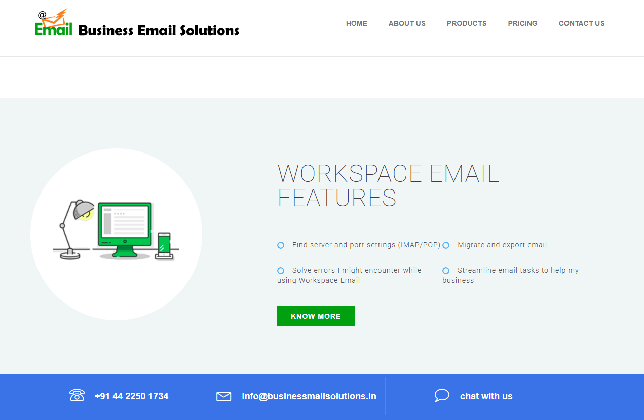 Business Mail Solutions – Corporate Email Services Website Development — screenshot 2