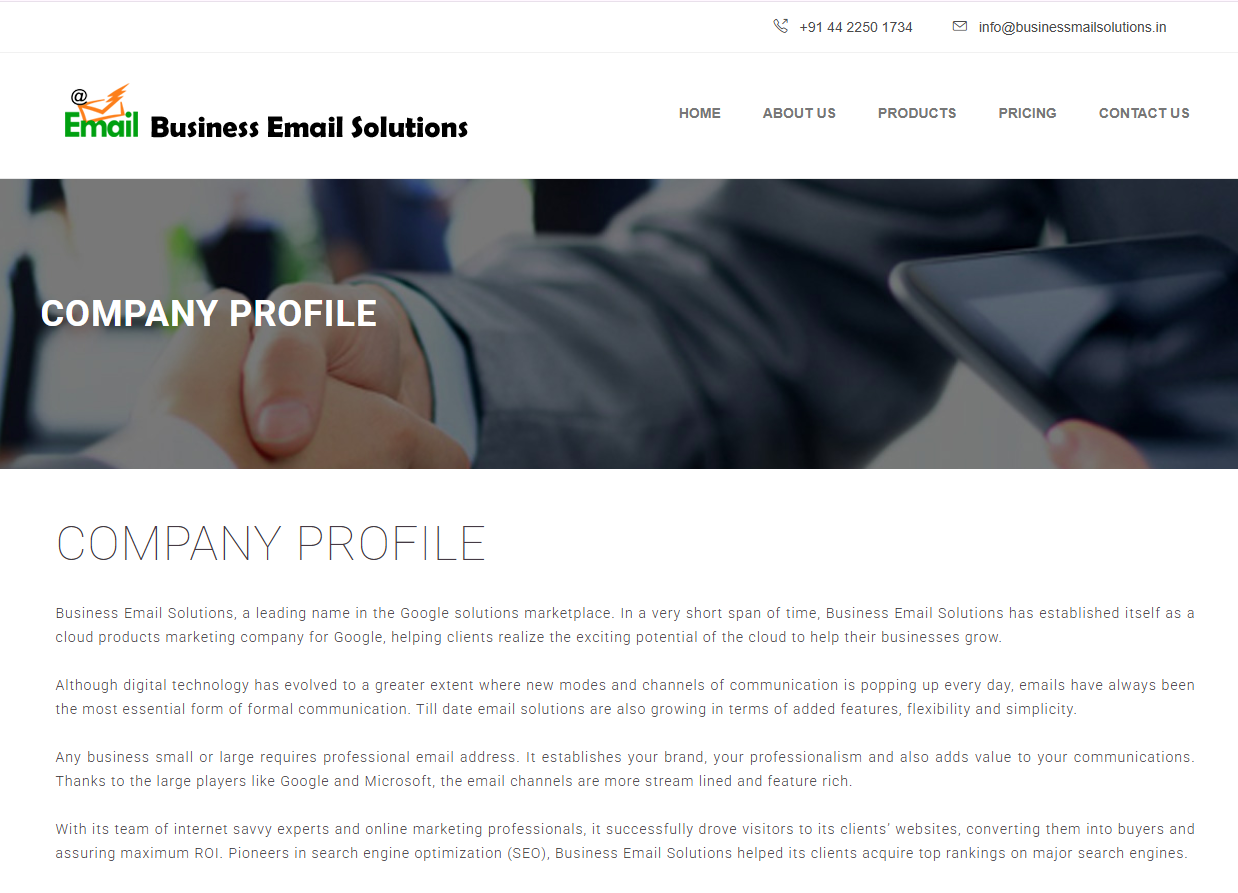 Business Mail Solutions – Corporate Email Services Website Development — screenshot 5