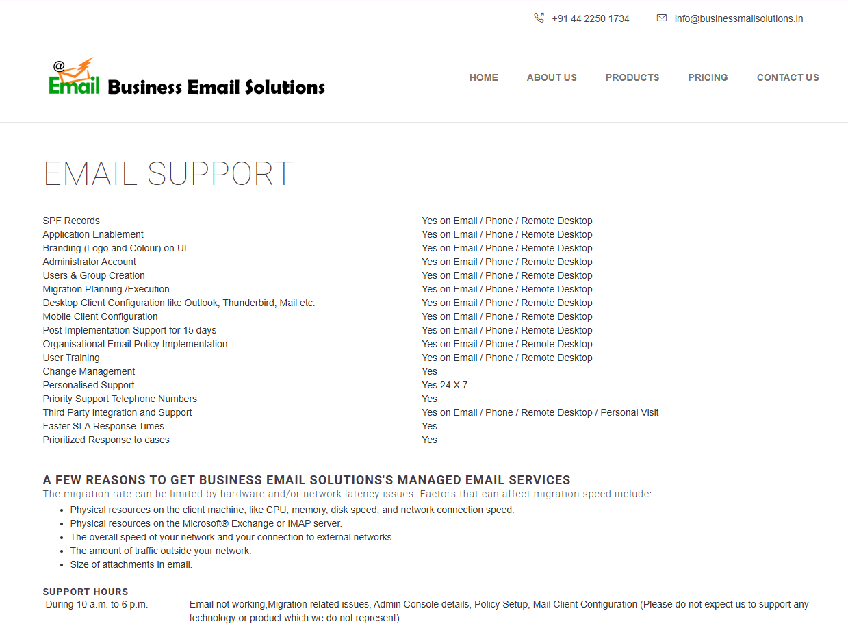 Business Mail Solutions – Corporate Email Services Website Development — screenshot 6