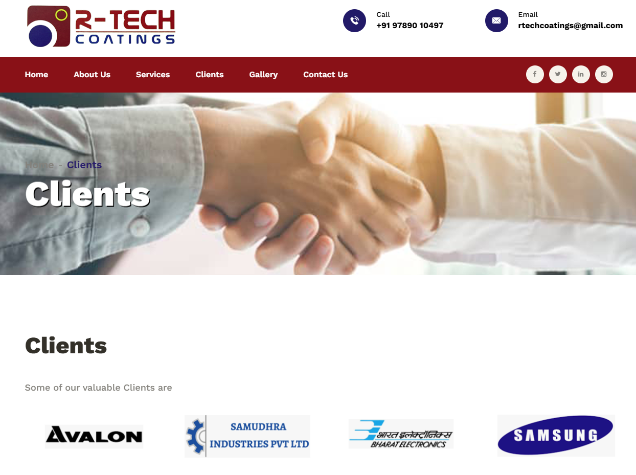 R-Tech Coatings – Industrial Coating Solutions Website Development — screenshot 3