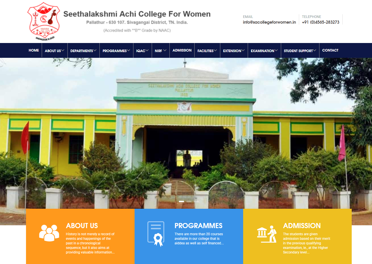 Women's College Website Development — screenshot 2