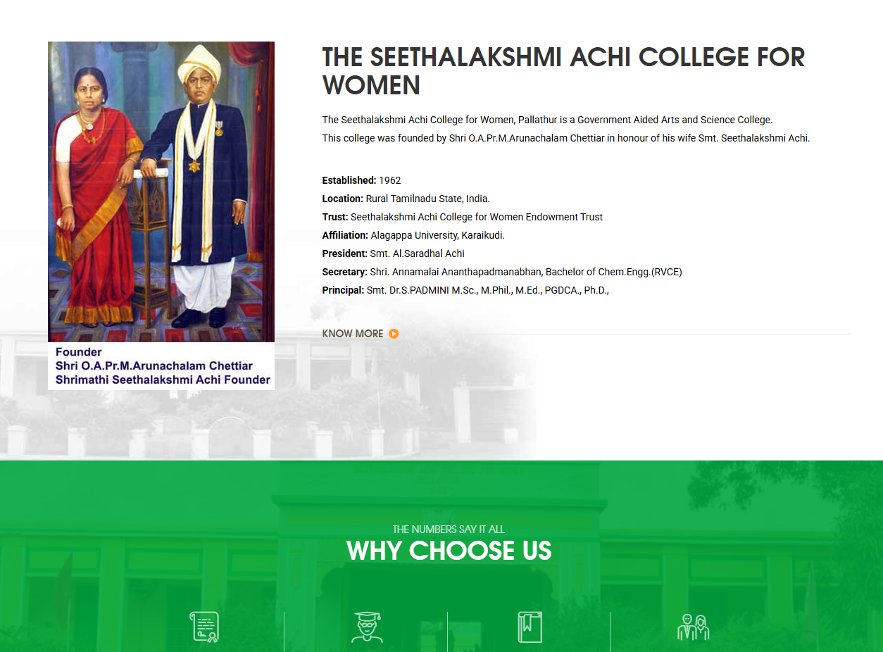 Women's College Website Development — screenshot 3