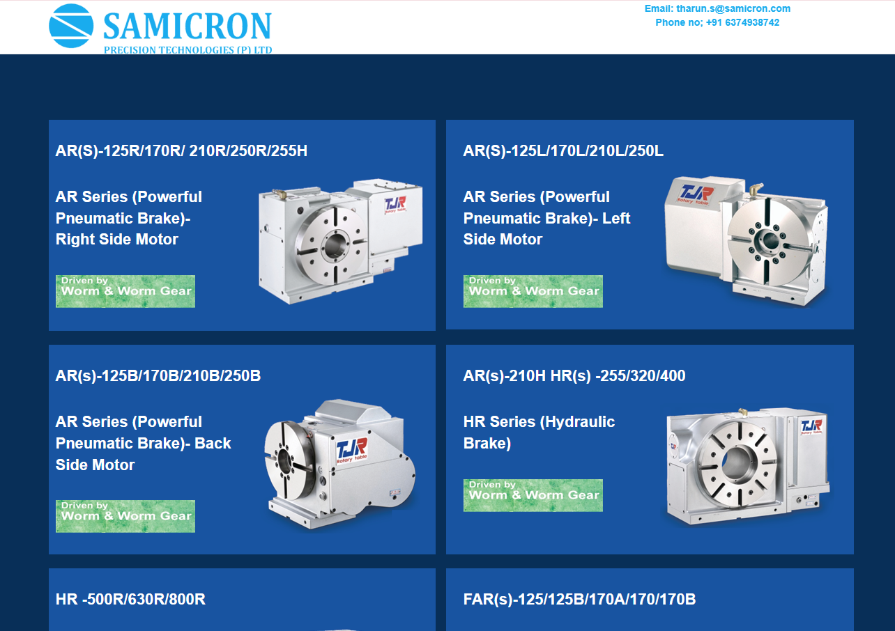 CNC Rotary Table Manufacturing Website Development — screenshot 1