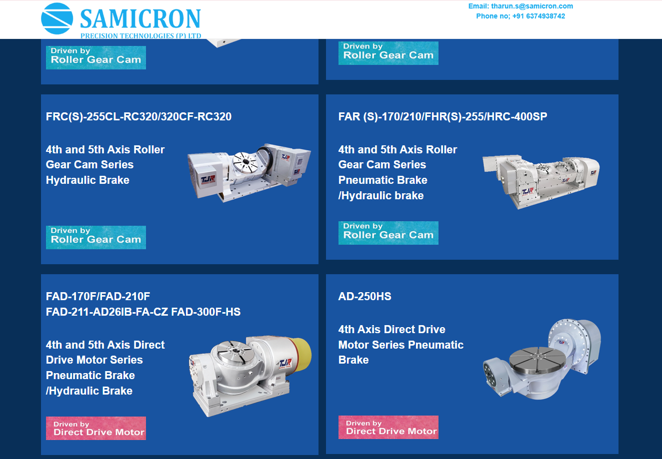 CNC Rotary Table Manufacturing Website Development — screenshot 3
