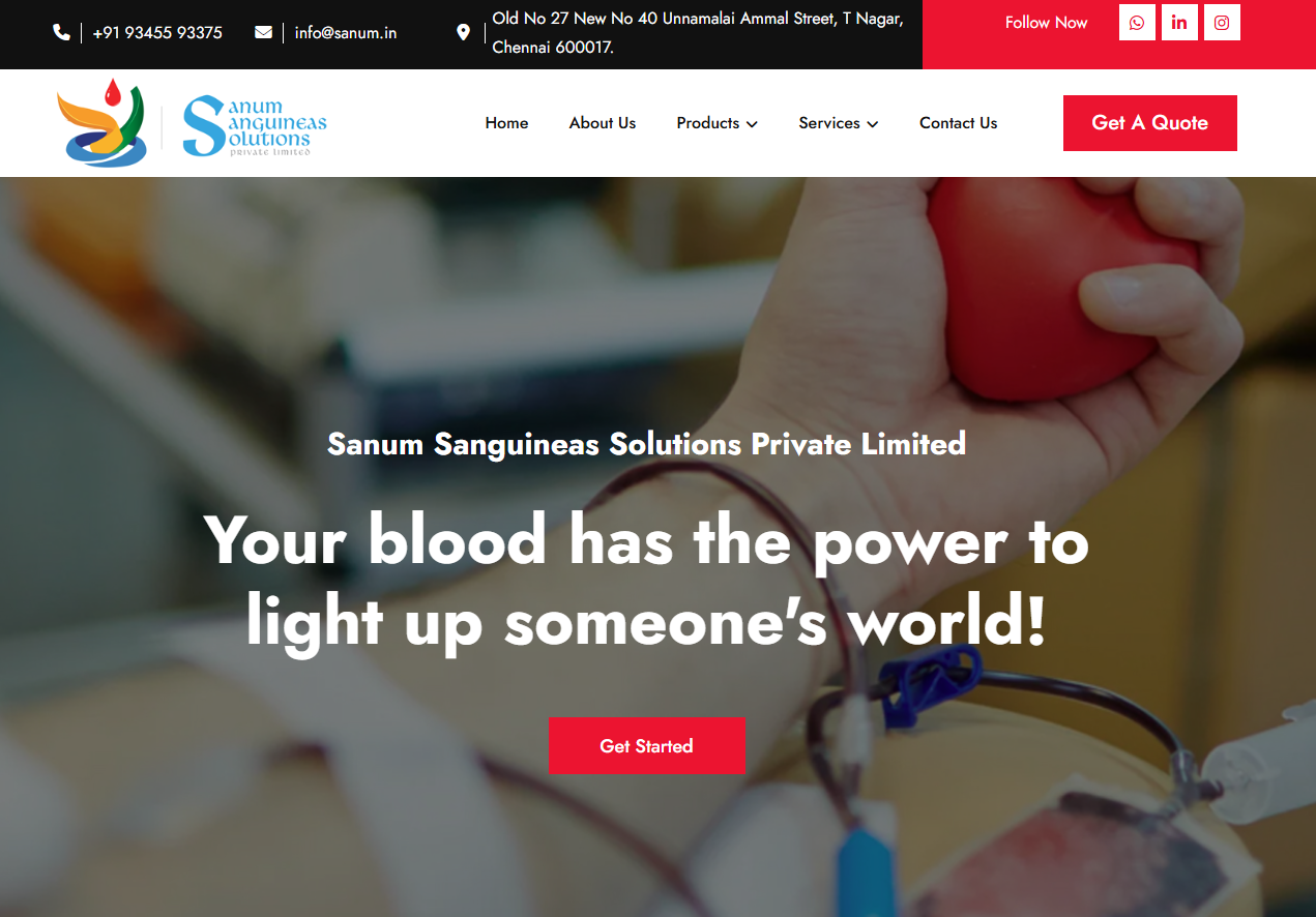 Sanum – Pharmaceutical & Plasma Healthcare Website Development — screenshot 2