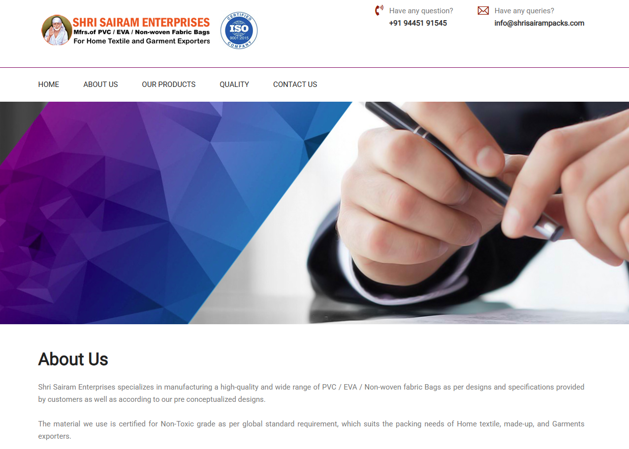 Industrial Packaging Solutions Website Development — screenshot 2
