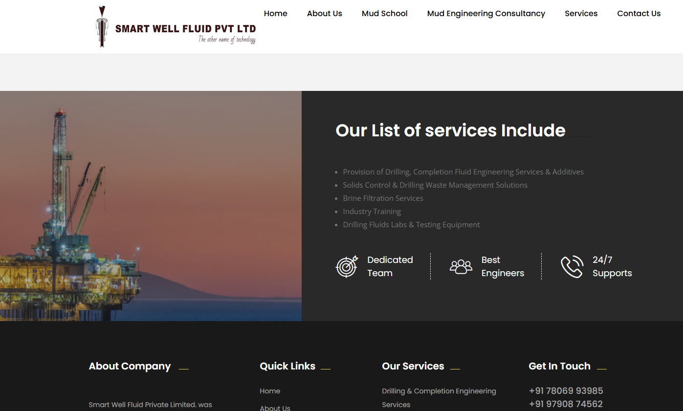 Smart Well Fluid – Oil & Gas Drilling Fluid Engineering Website — screenshot 2