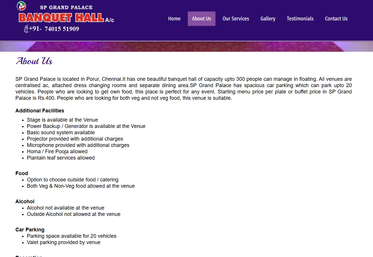SP Grand Palace – Luxury Hotel & Hospitality Website — screenshot 3