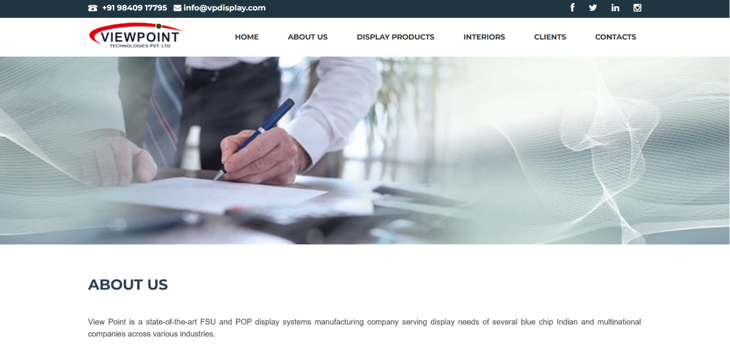Retail Display Manufacturer Website — screenshot 2
