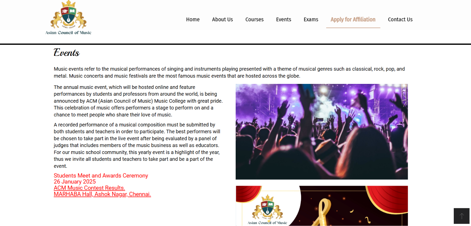 Professional Music Education & Training Website — screenshot 3