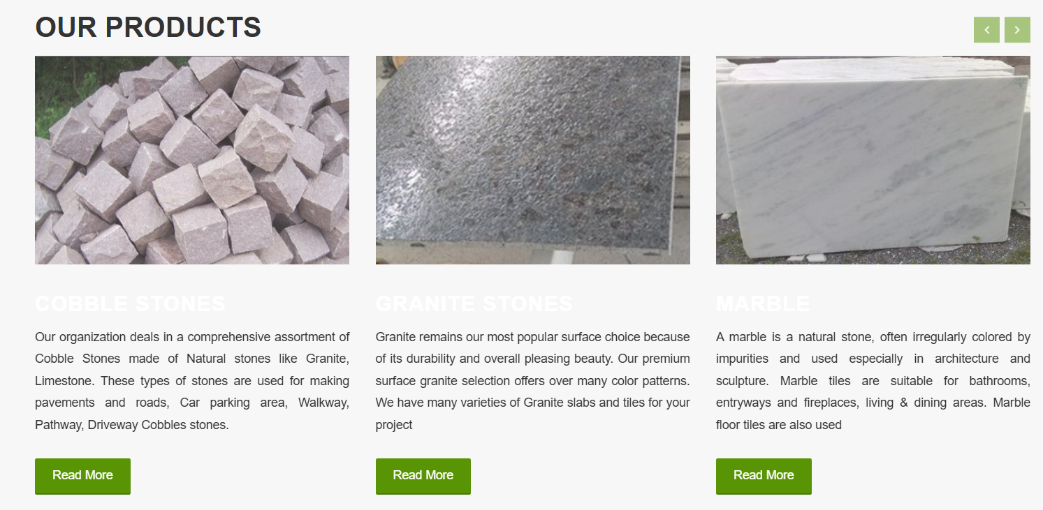 Manufacturing Products Website — screenshot 1
