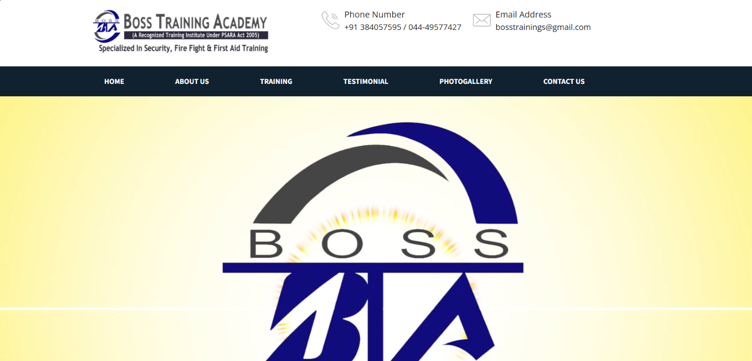 Security & Safety Training Institute portfolio Website — screenshot 1