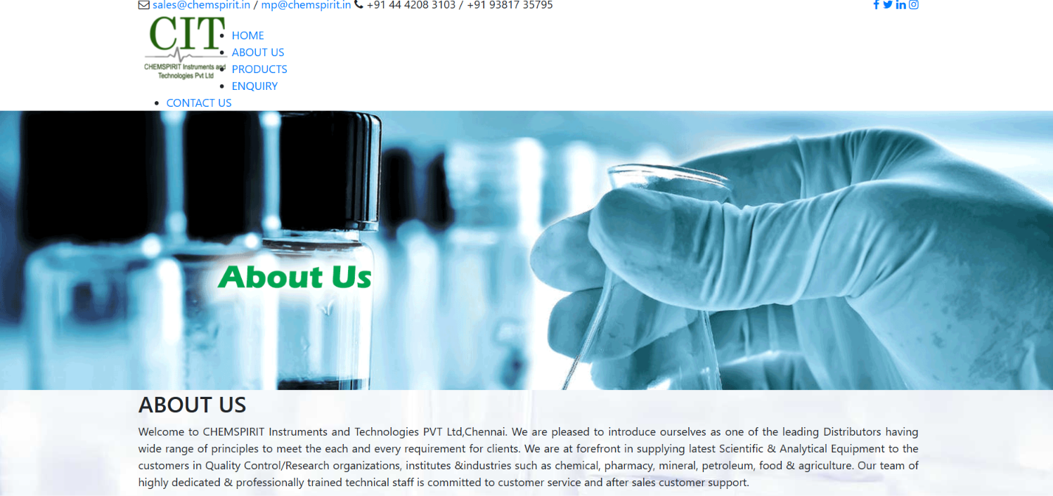 Scientific Equipment Business Website — screenshot 3