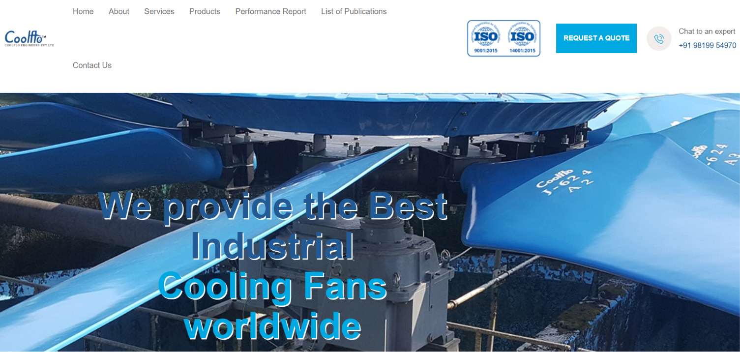 Industrial Cooling Solutions Website — screenshot 1