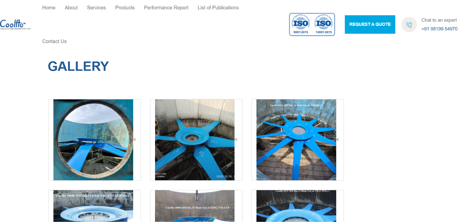 Industrial Cooling Solutions Website — screenshot 2