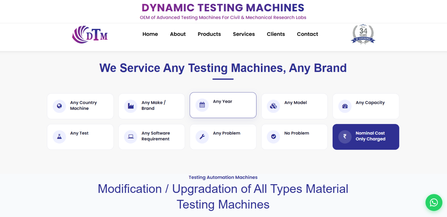 Material Testing Equipment Website — screenshot 3