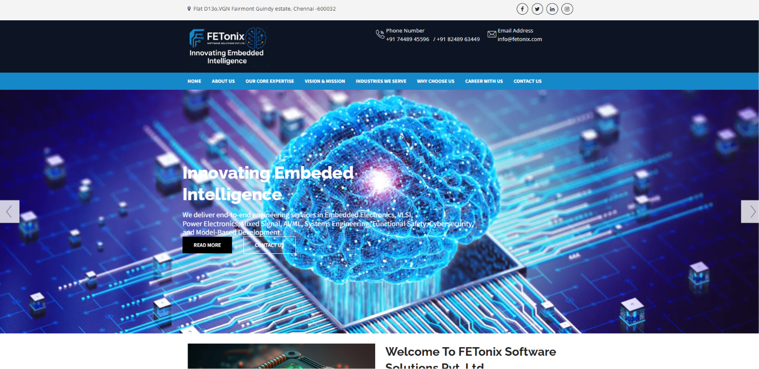 Engineering & Software Solutions Website — screenshot 1
