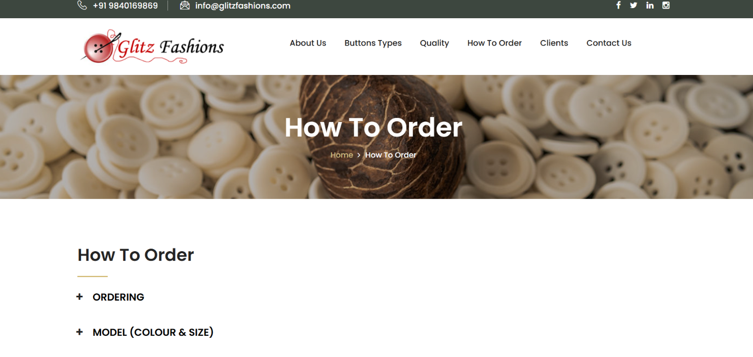 Garment Accessories Manufacturer Website Development — screenshot 3
