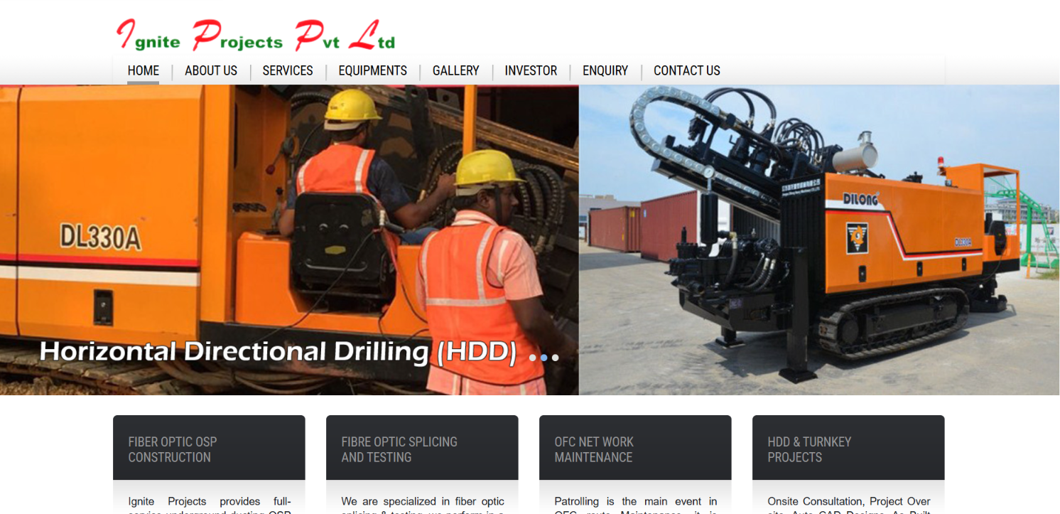 Telecom Infrastructure & Utility Services Website Development — screenshot 2