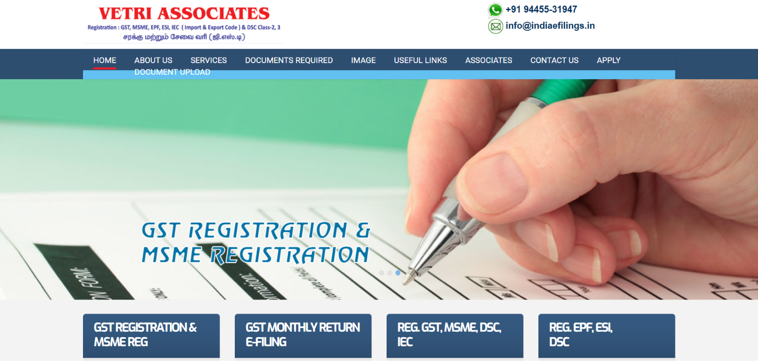 Business Registration & Tax Consultancy Website Development — screenshot 1