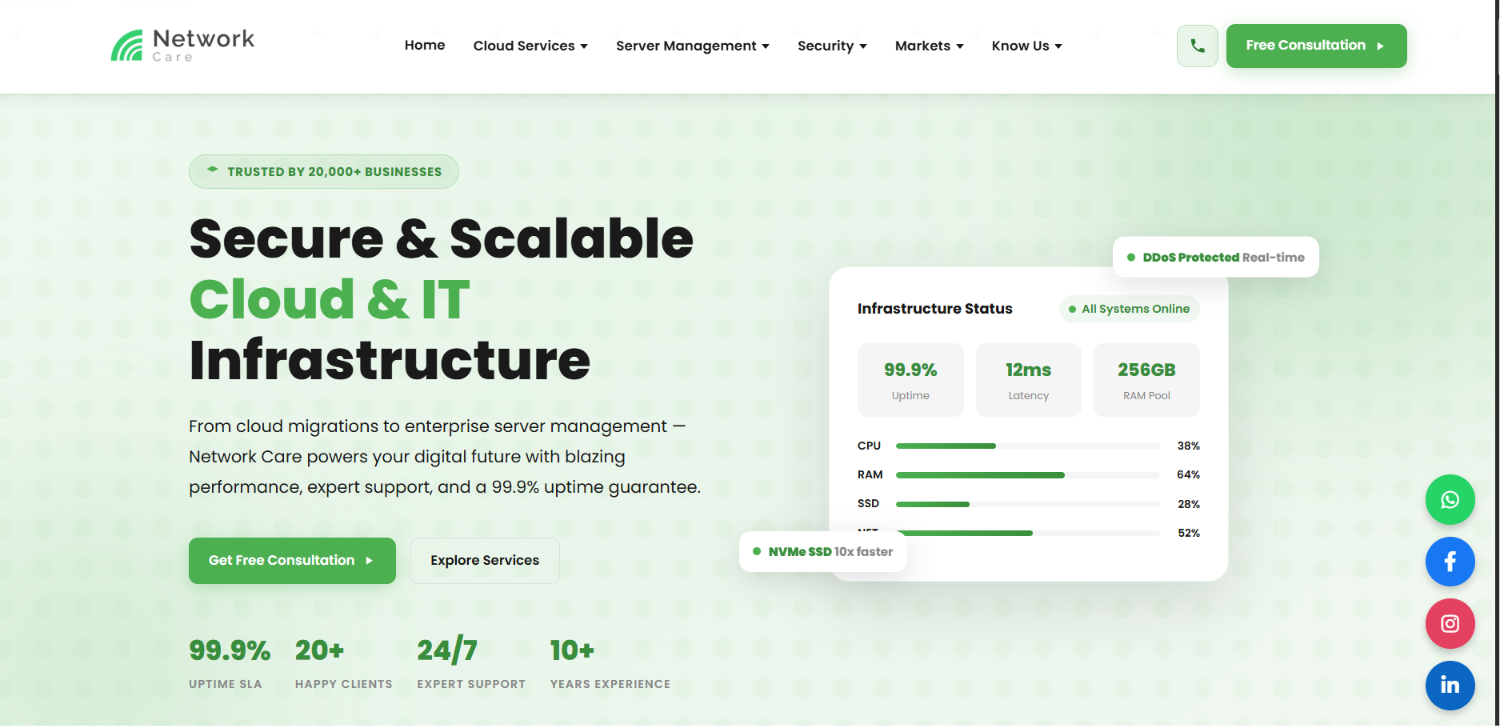 Enterprise Cloud Infrastructure, Network Security & Managed IT Services Platform — screenshot 1