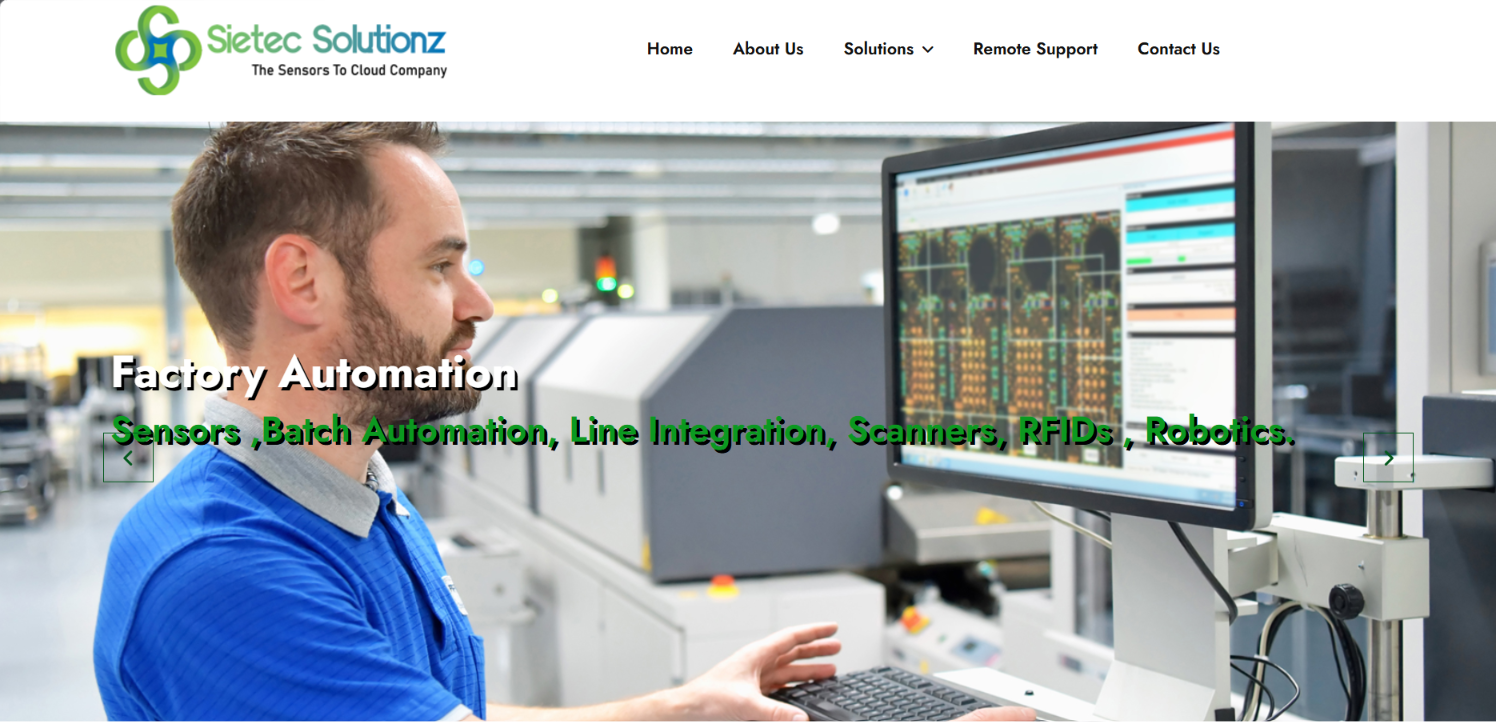 Industrial Automation Website Development — screenshot 1