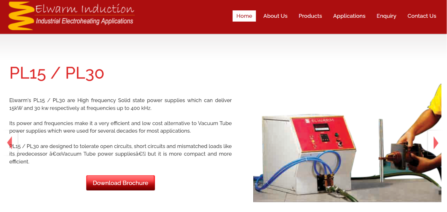 ndustrial Induction Heating & Heat Treatment Solutions Website — screenshot 1