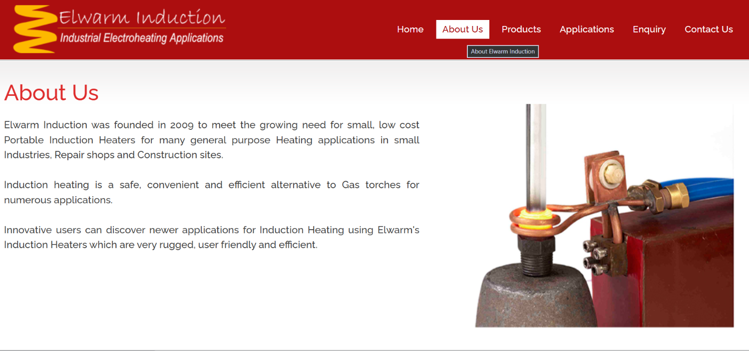 ndustrial Induction Heating & Heat Treatment Solutions Website — screenshot 2