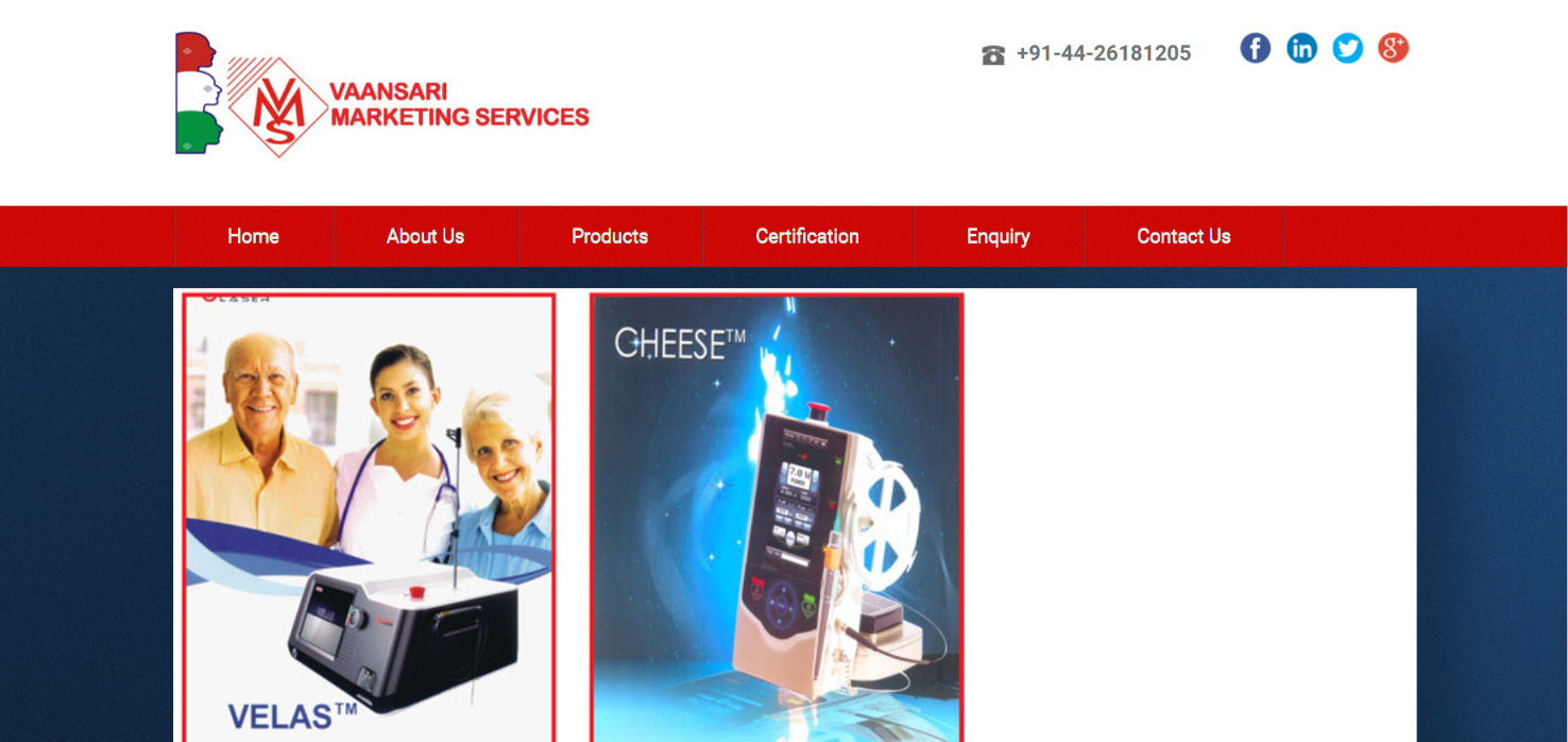 Medical Equipment & Healthcare Solutions Corporate Website — screenshot 1