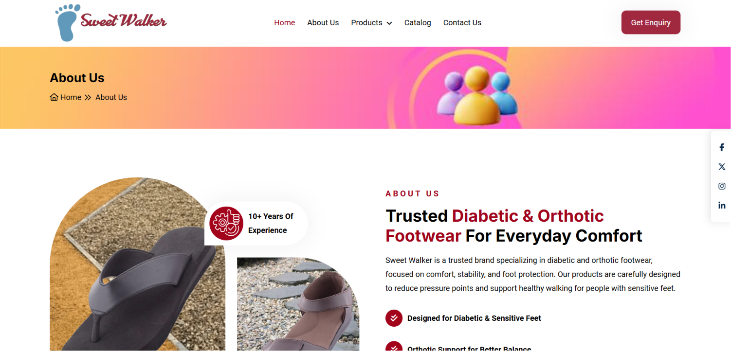 Footwear E-Commerce Website Development — screenshot 1