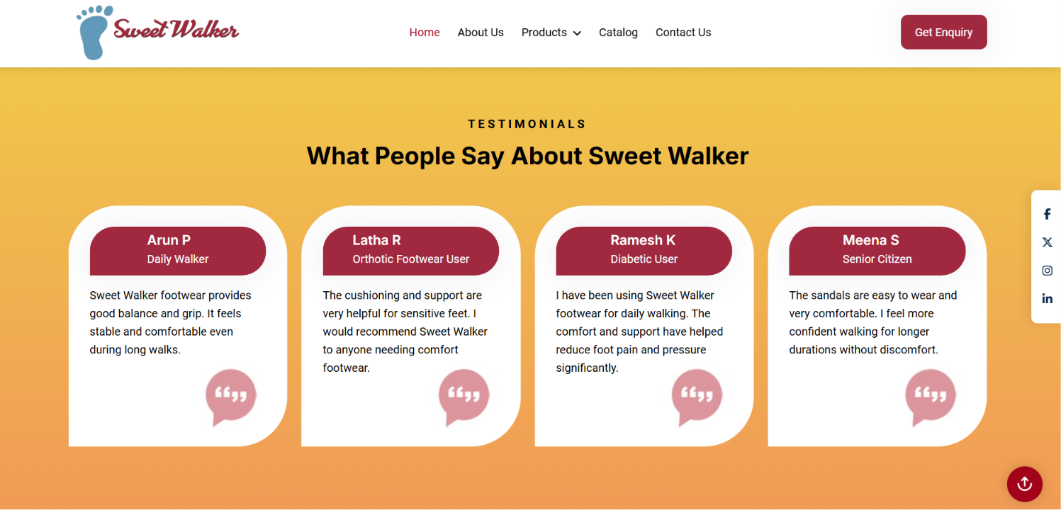 Footwear E-Commerce Website Development — screenshot 2