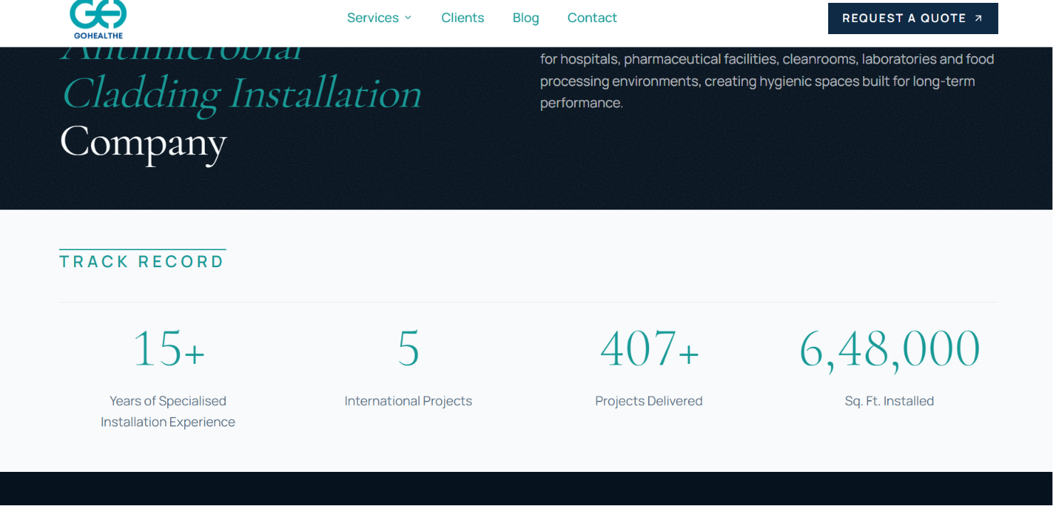 Healthcare Infrastructure Website Development — screenshot 2
