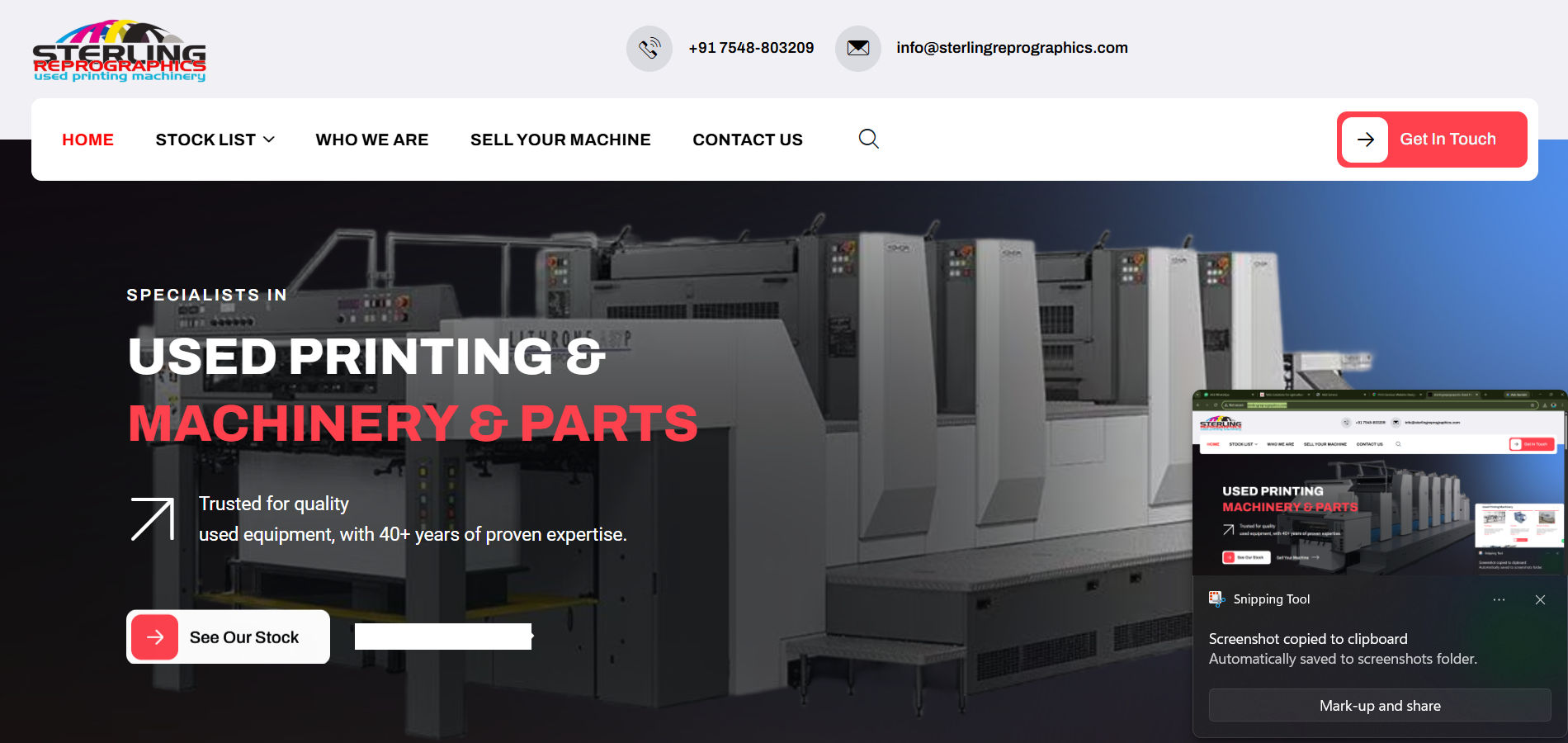 Reprographics & Printing Website Development — screenshot 1
