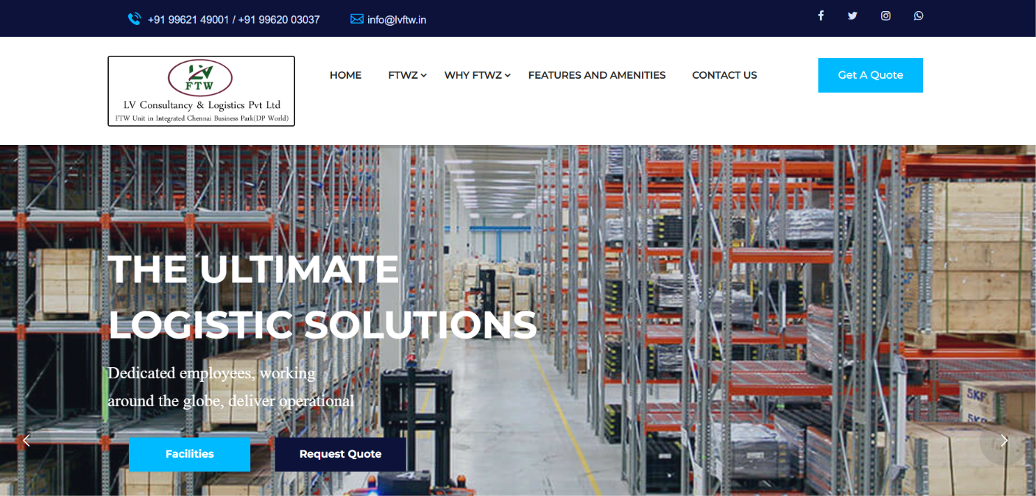 Trade Warehousing & Logistics Website Development — screenshot 1
