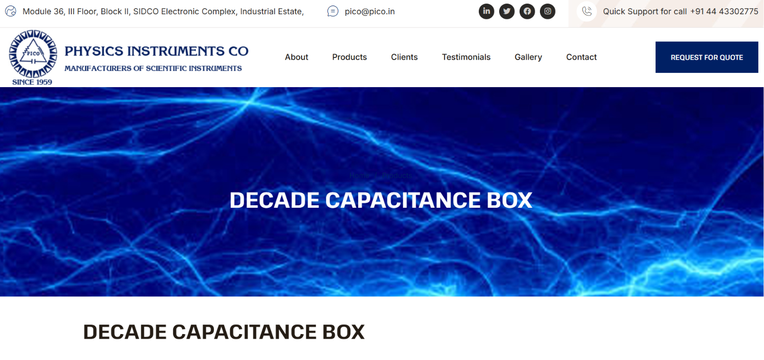 Scientific Instruments Website Development — screenshot 2