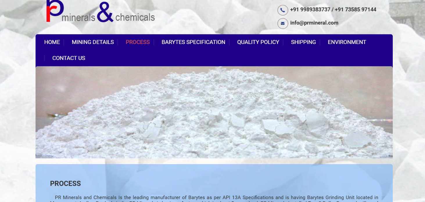 Industrial Minerals Manufacturing Website Development — screenshot 3