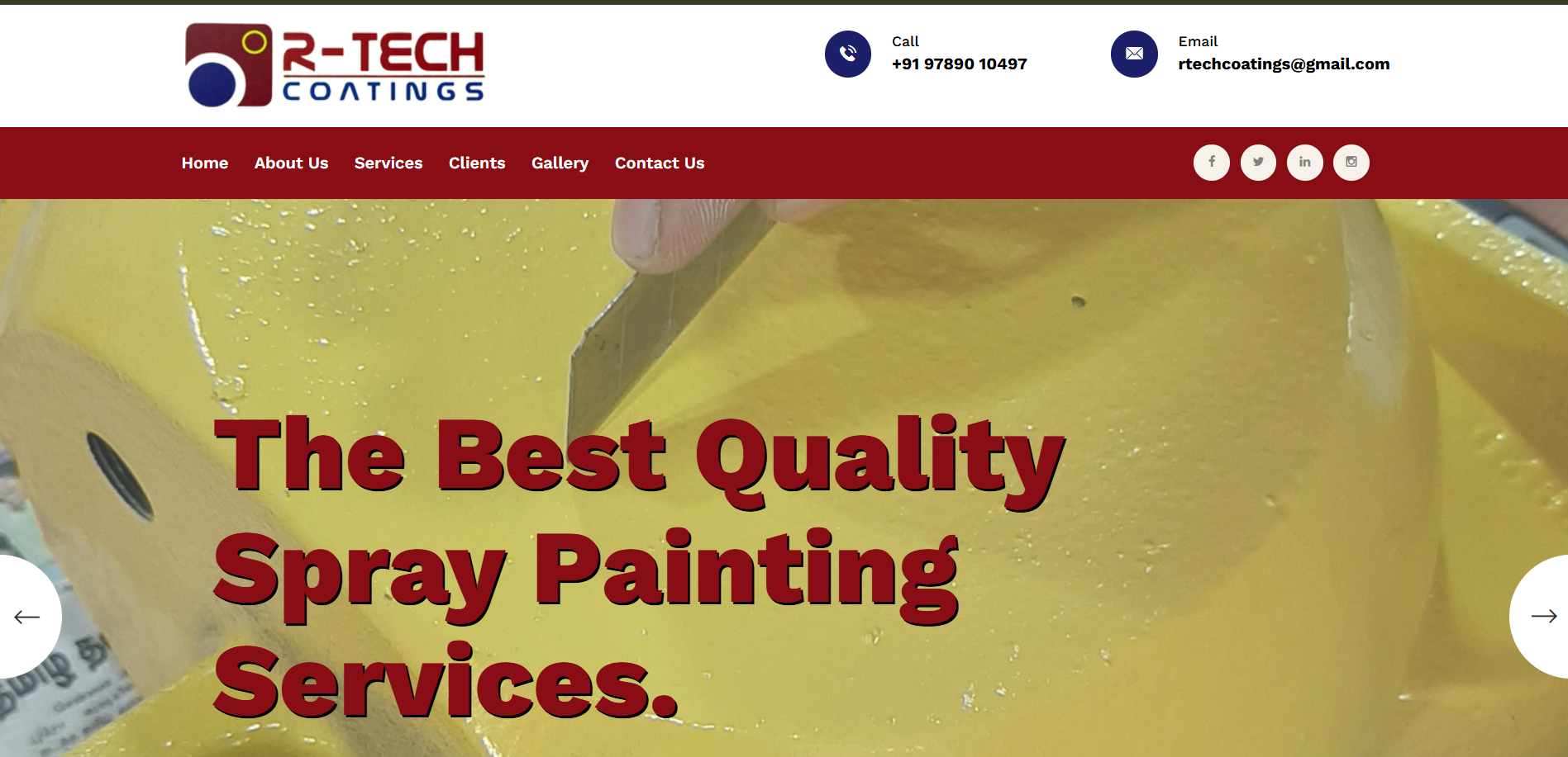 Industrial Coatings & Surface Finishing Website Development — screenshot 1