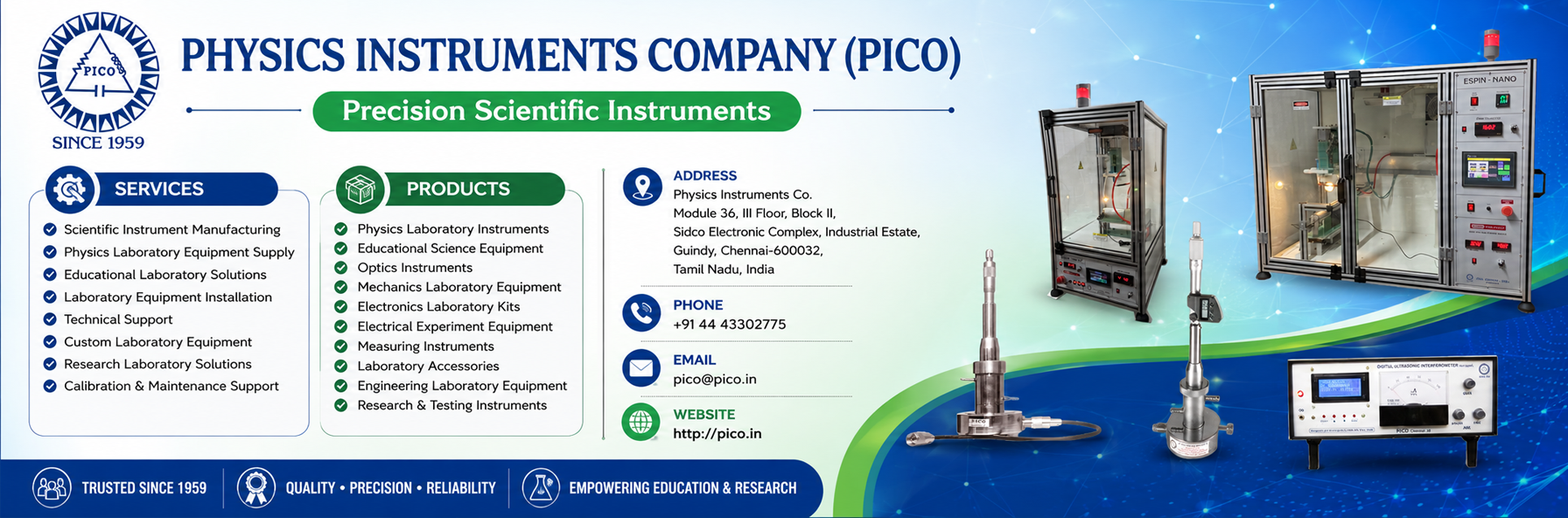 Scientific Instruments Website Development